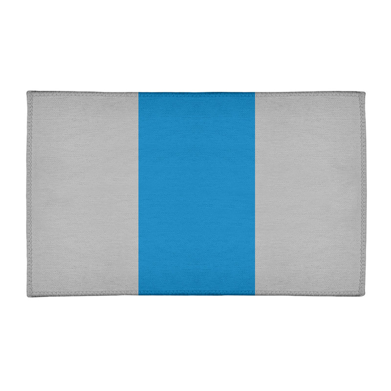 Tapis à rayures en poly-gris caroline de l’espace de football, Rectangle 3 pi x 5 pi