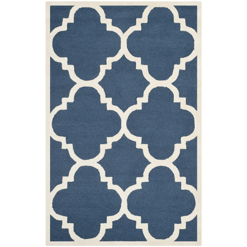Cannen Hand Tufted Wool Geometric Rug, Rectangle 2'6" x 4'