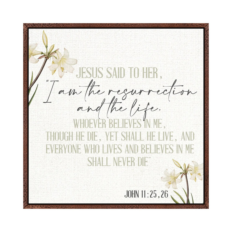Jesus Said by Kimberly Allen - Print on Canvas, 45.72cm H x 45.72cm W x 3.81cm D, Classic Brown Wood Framed