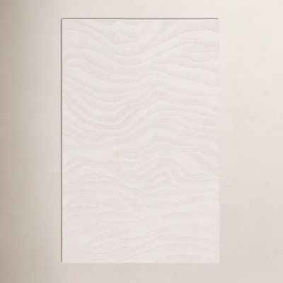 Burleson Ivory Hand-Tufted Abstract Wool Rug