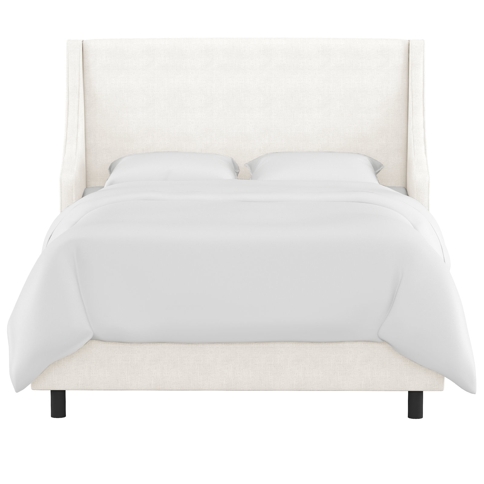 Bernadine Wingback Bed, California King, Zuma White Textured Linen