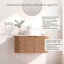 Meuble-lavabo de comptoir mural en pierre frittée beige 30 po avec lavabo rond en céramique blanche, tiroirs, bois naturel, pré-assemblé-132241010