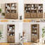 Bibliothèque de style campagnard avec rangement, bibliothèque de rangement à 5 niveaux