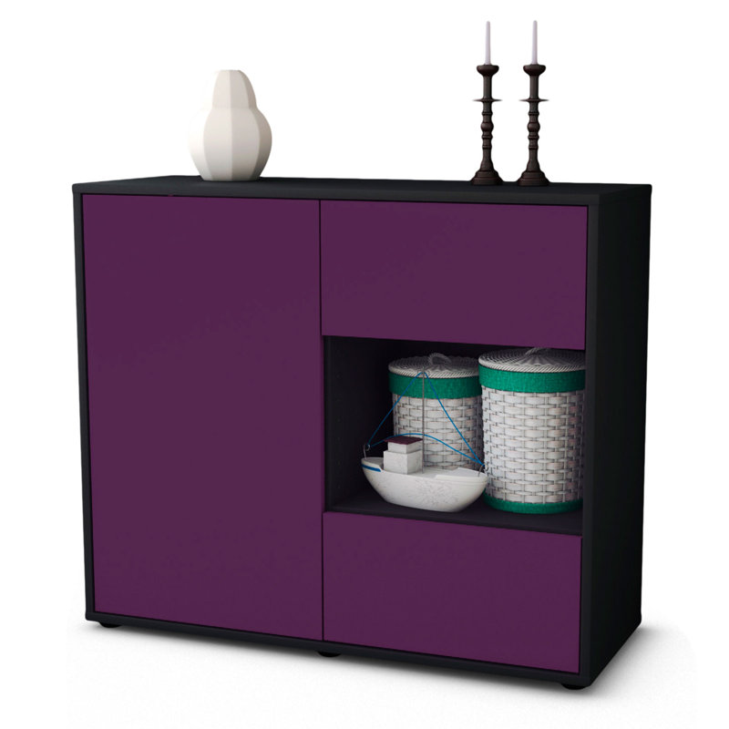 Quebec 92cm Sideboard, Anthracite/Purple