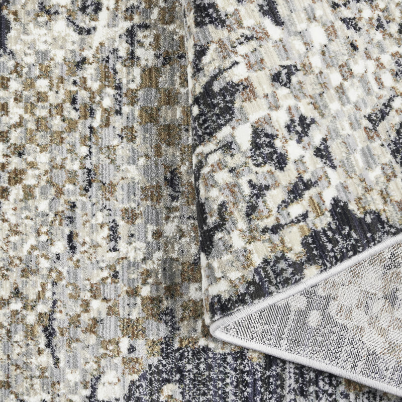Tapis multicolore / gris / bleu Everloom Carina Paige 7 pi 10 po x 10 pi 2 po, Rectangle 7 pi 10 po x 10 pi 2 po