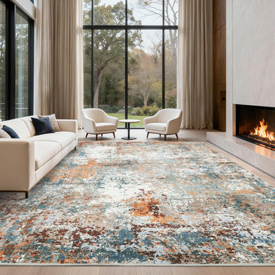 Tapis moderne et abstrait 9 x 12 Tapis lavable antidérapant Revêtement en caoutchouc TPR Tapis antidérapant pour tapis