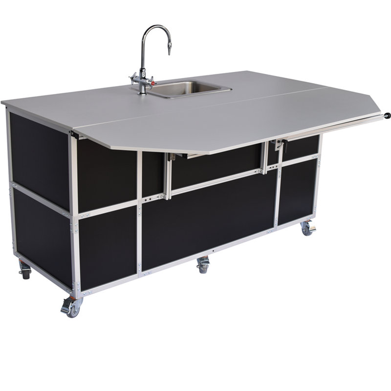 Station de laboratoire mobile avec rangement NOIR: PSE-2042