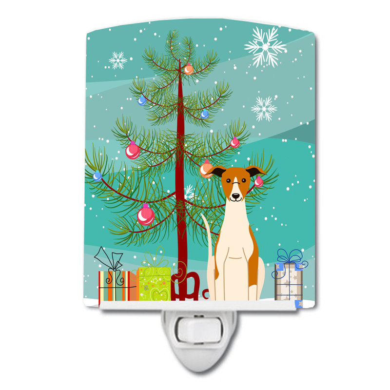 Éclairage de nuit en céramique et arbre de noël beagle, Lévrier Whippet