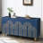 Modern Fluted Sideboard Buffet With Storage, Curve Element With Strict Lines, 4 Doors Storage Cabinet With Adjustable Shelves For Kitchen, Dining Room, Living Room-1676231345