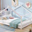 Lit double en bois pour lit double, blanc