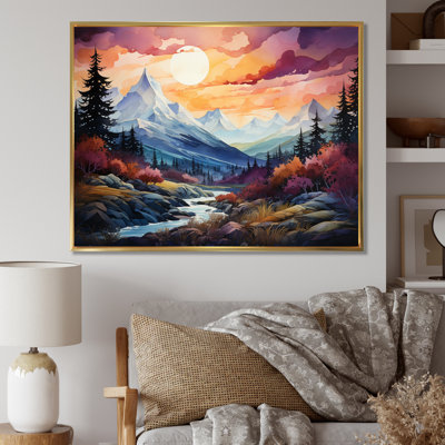 " Mountains Majestic Peaks Pointillism II "