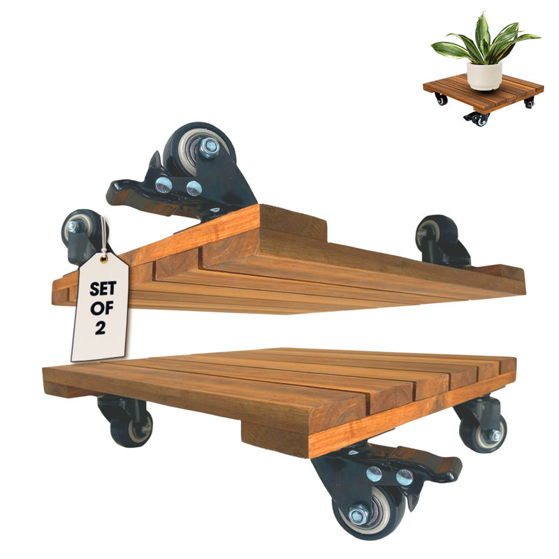 Picola Square Caddy Plant Stand, H 3,14 po x l 14 po x P 14 po