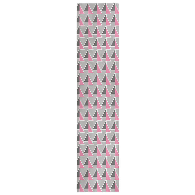Chemin de table à flèches changeées, 16 po x 72 po, Rose clair / gris foncé