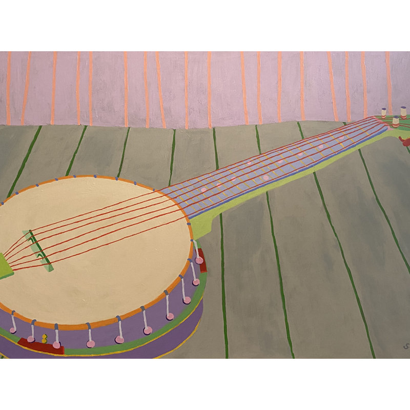 Banjo Print by Sue Graef, Wrapped Canvas, 24" H x 32" W