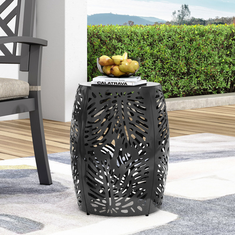 Table de bout en métal - Grand, 20.5" H x 16.5" W x 16.5" D, Noir
