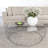 Deauville 39"  Round Glass Top Lightweight Coffee Table with Geometric Metal Base-911091956