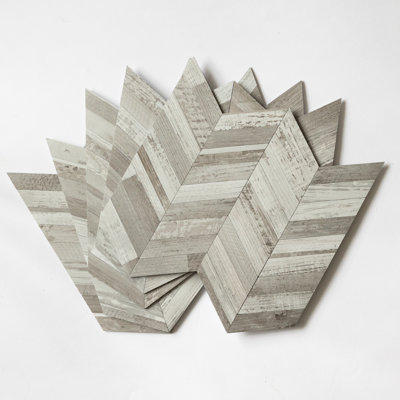 Herringbone 29.6 x 25.3cm Self-adhesive Composite Wall Tiles Pack 5