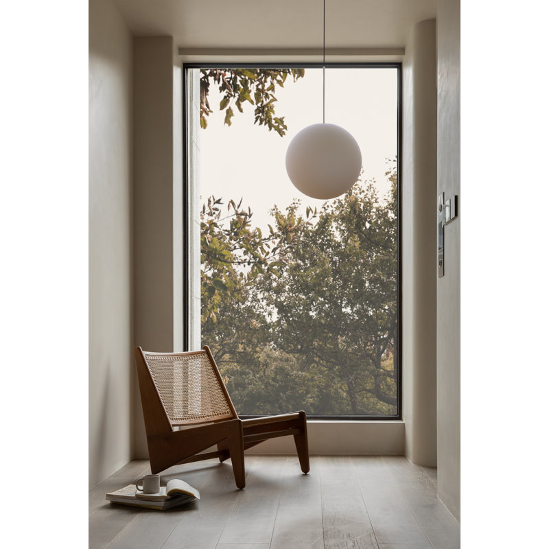 Bola Sphere Pendant, Chrome, 26.4" H x 16" W x 16" D