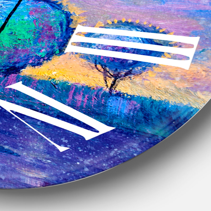 River River Paintings in Evening Glow - Horloge murale, Grand