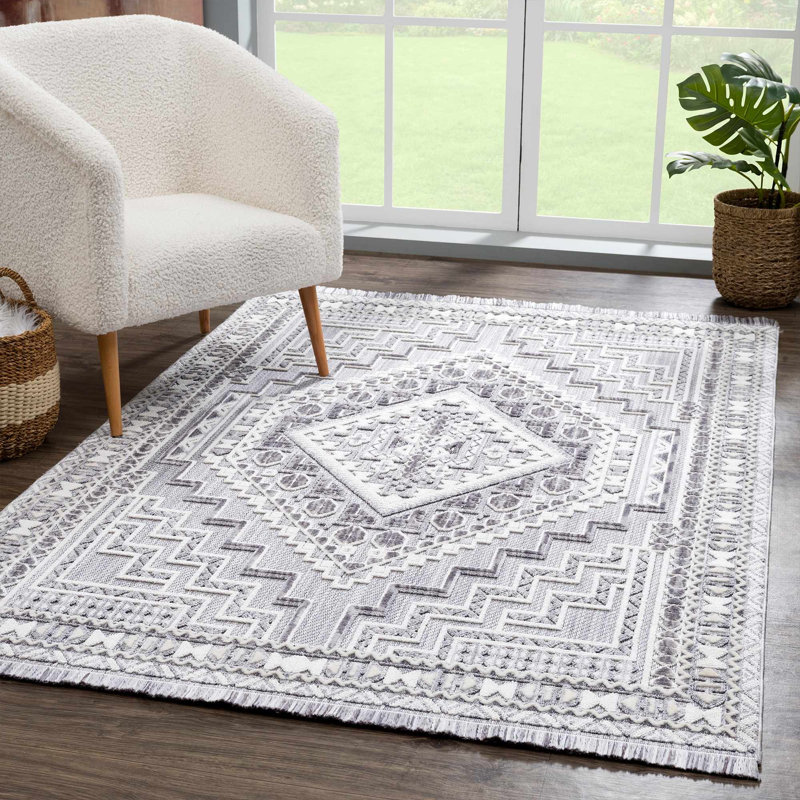 Tapis gris Bahaa, Rectangle 7 pi 10 po x 10 pi