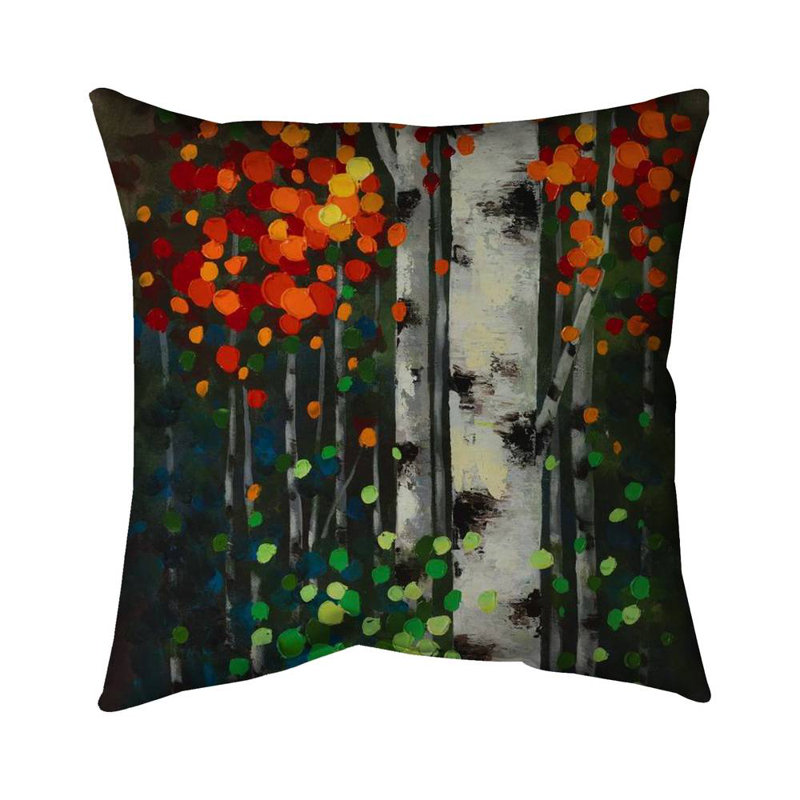 Birch with two-tone leaves - 20"x20" Throw pillow - Poly twill - Print on demand, 20" x 20"