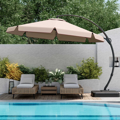 Kristy 12FT Aluminum Cantilever Umbrella with Base Included