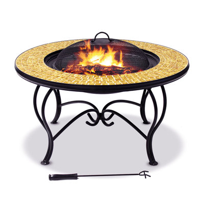 Chartwell Round Cast Iron Smokeless Fire Pit Table with Lid