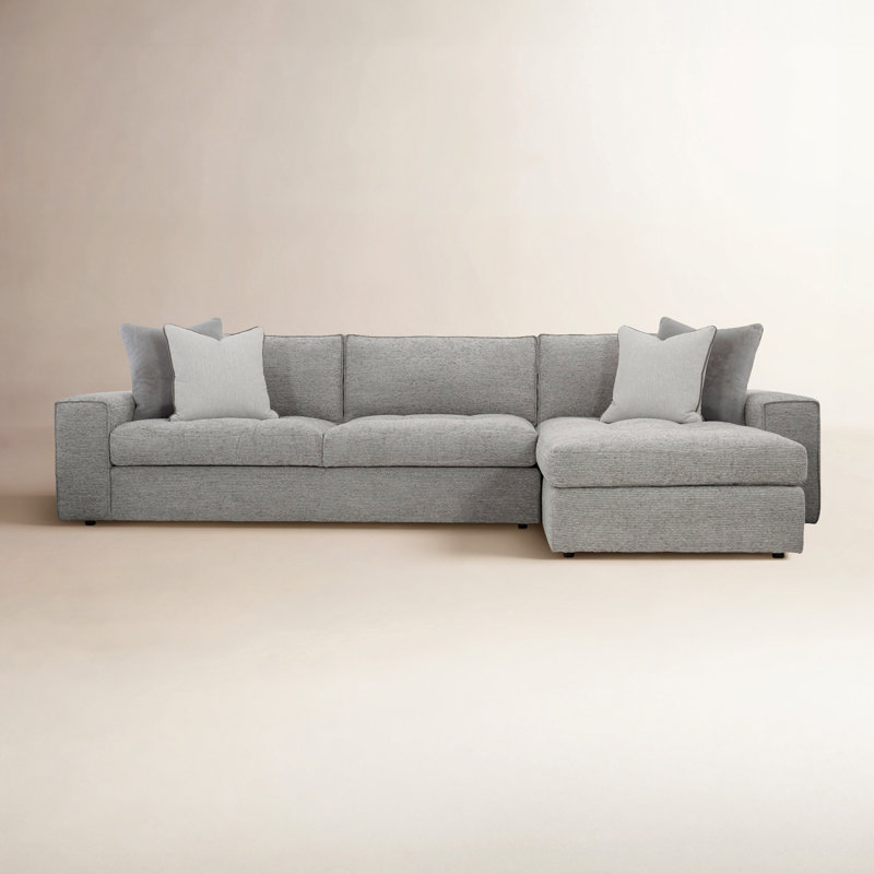 Nest 6- Piece Sofa & Chaise Sectional, Beige Polyester
