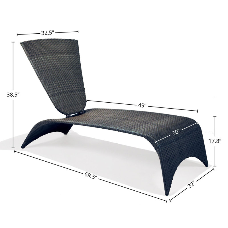 Malibu Nest Chaise Lounge with Folding Back, Rosewood