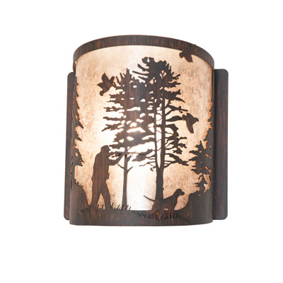 8" Wide Quail Hunter W/Dog Wall Sconce