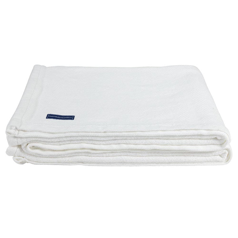 Penobscot Cotton Blanket, 80" x 96", White