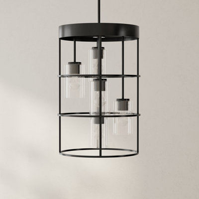 Luminaire suspendu cage à 5 lumières