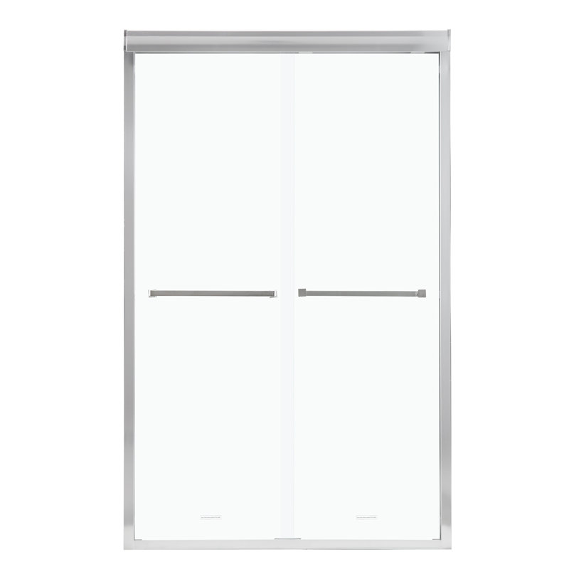 Cabine de douche coulissante demi-cadre l 48 po x H 76 po, 3/8 po (8 mm), Chrome chrome