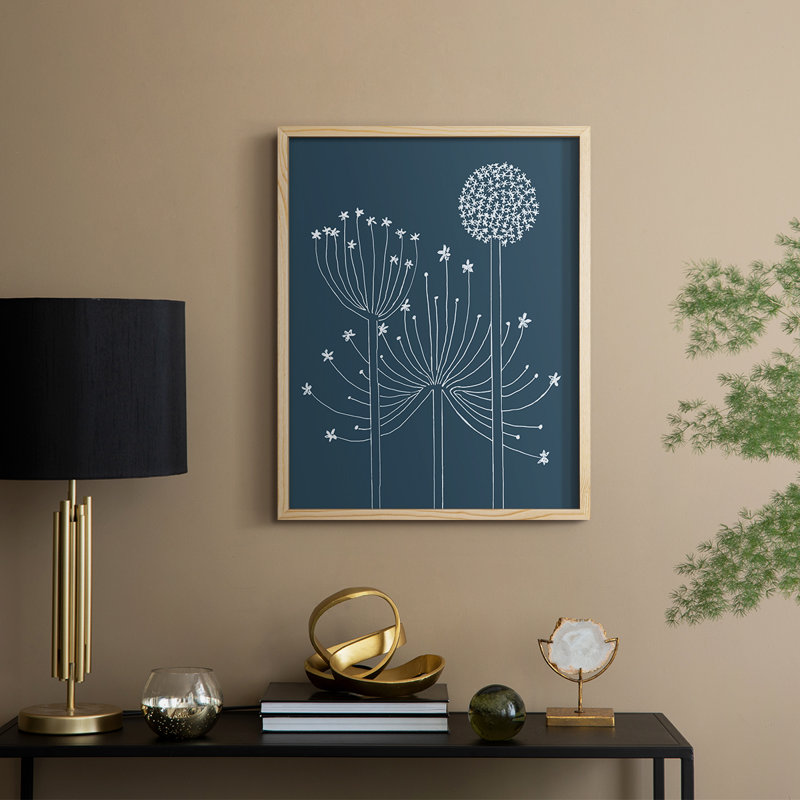 Impression graphique encadrée Alliums II - bois massif, Naturel, H 11 po x l 9 po