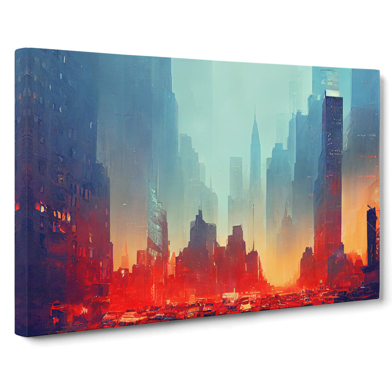 New York City Skyline Vol.5 Abstract - Wrapped Canvas Print, 35cm H x 50cm W x 3cm D