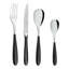Grunwerg Yin and Yang 24 Piece Cutlery Set for 6 People, 18/10 Stainless Steel, Black Handles-124306961