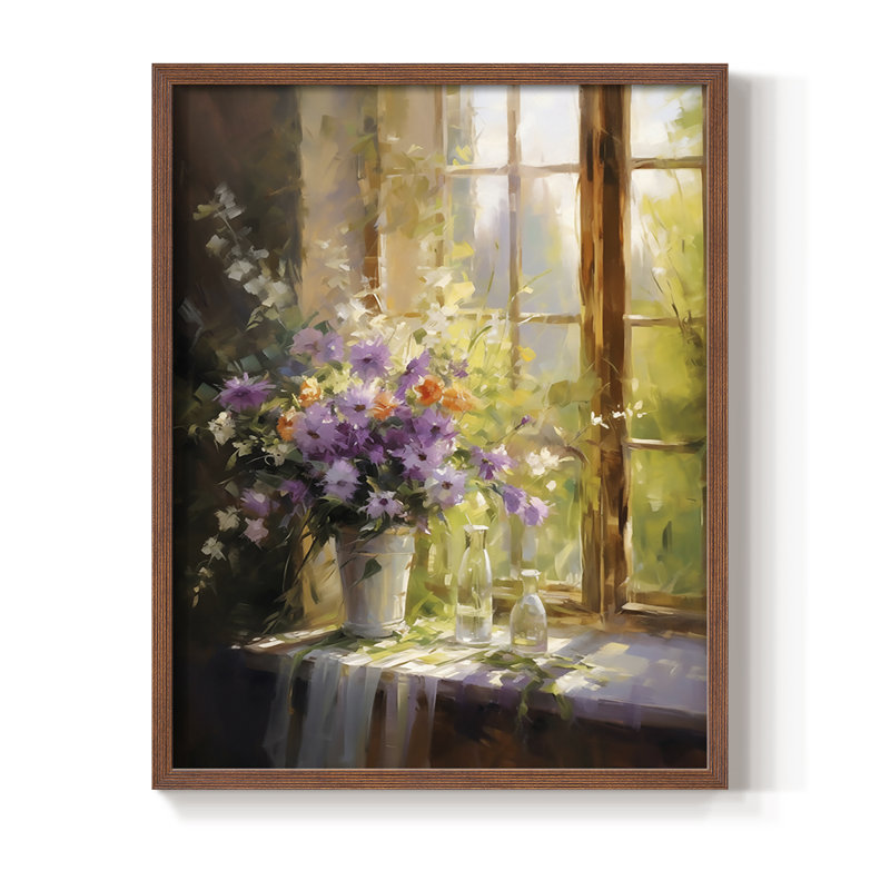 «FLORAL Series DCCL XXXVI», reproduction encadrée - bois massif, H 21 po x l 17 po, Noyer