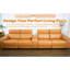Canapé d'angle 5 pièces en cuir orange avec fonction relax électrique et rangement intégré, confortable pour le salon, design minimaliste moderne, rembourrage en coton technique
