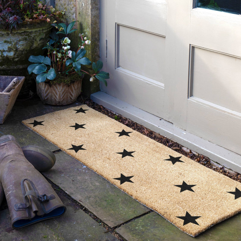 Gise Non-Slip Indoor Doormat, Natural/Black