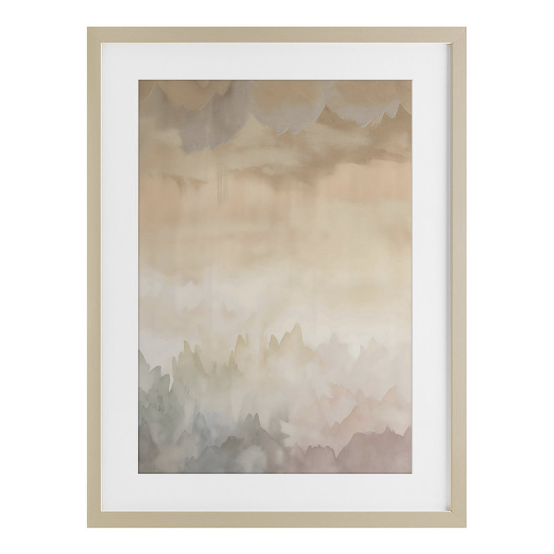 «Calm & Soft Colors», reproduction abstraite encadrée sous verre, design by Creative Studio, Cadre de récolte en pin