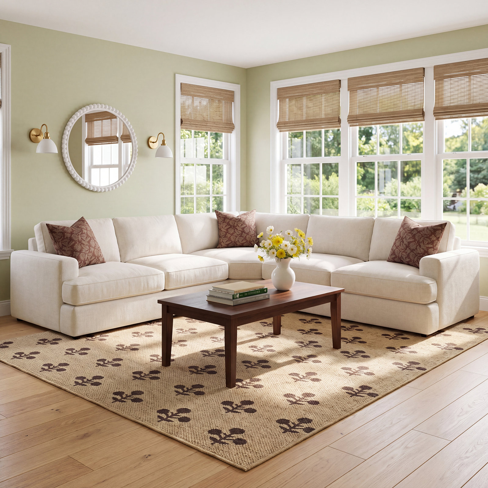 Cayden L-Sectional, Nomad Snow Crypton® Chenille