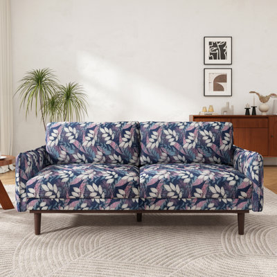 Comfortable Modern 2-seater Sofa, Polyester Upholstery With Rubber Wood Legs For Living Room