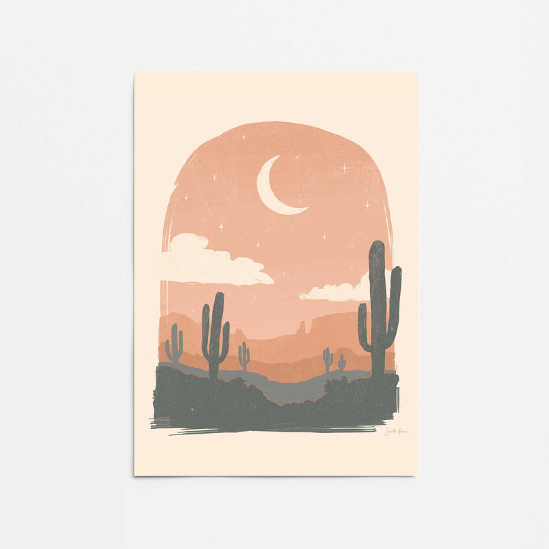 Impression de silhouettes de cactus II, H 36 po x l 24 po, Impression sans cadre