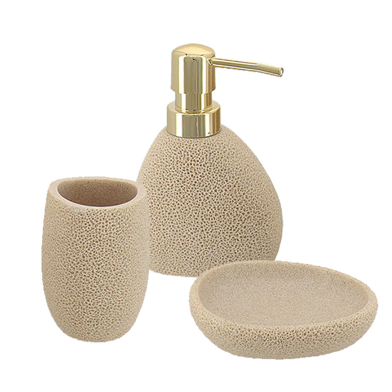 Ensemble 3 pièces d'accessoires de salle de bain éponge de mer