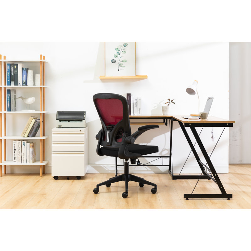 Chalfield Mid-Back Mesh Office Chair with Adjustable Height, Tilt, Swivel & Armrests – Ergonomic Computer Task Chair, Red