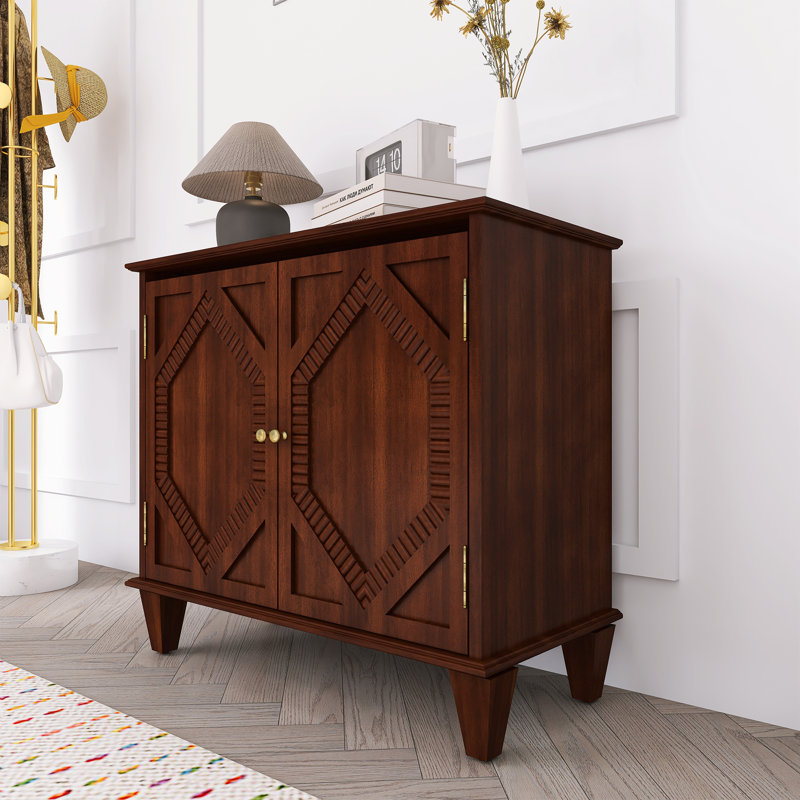 Buffet rétro en bois avec rangement, Noyer