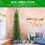 Arbre de Noël 7 pi avec crayon, arbre mince en PVC avec 469 pointes, conception compacte, support en métal stable, pour petits espaces et coins-707218988