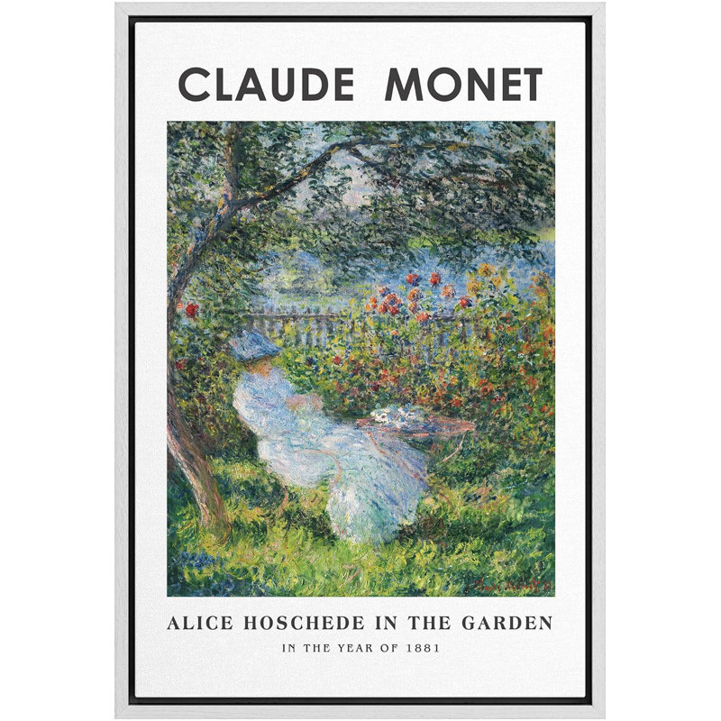 «Alice Hoschede in Garden» par Claude Monet - reproduction sur toile flottante, Blanc, H 36 po x l 24 po x P 1,5 po