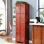 Armoire de rangement de 72,4 po de hauteur, 8 portes et 4 tablettes. Couleur cerise. Pour le salon, le bureau. Base, armoire de rangement haute 8 portes à 4 portes de 72,4 po. Cerise. Plusieurs pièces. Fabrication, surface lisse,