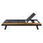 Chaise longue d'extérieur en fer 76,8 po x 37,5 po x 34,0 po noir - bois d'acacia de qualité supérieure